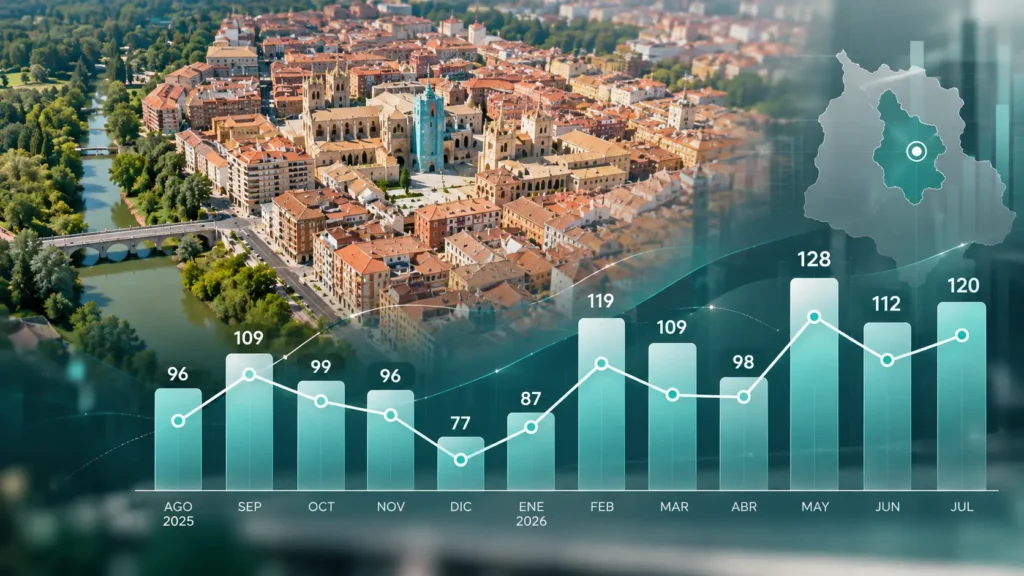 Evolución mensual de las hipotecas sobre viviendas en Palencia en 2026